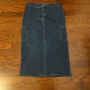 Y2k Maxi Denim Cargo Skirt